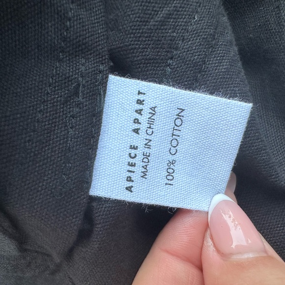 Apiece Apart Merida 12 Black Wide-Leg Crop Pants - Picture 10 of 11